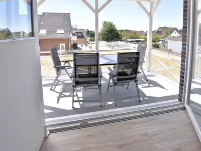 Süd-Balkon der Ferienwohnung Weiße Düne 5 in Wittdün auf Amrum