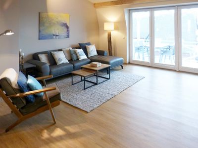 Wohnzimmer in der Ferienwohnung Weiße Düne 7 in Wittdün auf Amrum