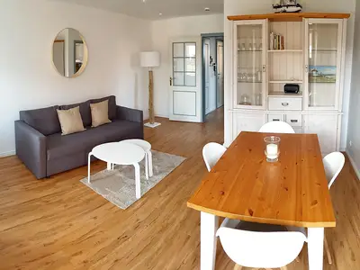 Wohnzimmer der Ferienwohnung Windstille in Wittdün auf Amrum
