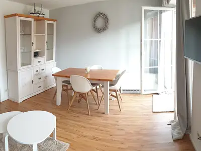 Wohnzimmer der Ferienwohnung Windstille in Wittdün auf Amrum