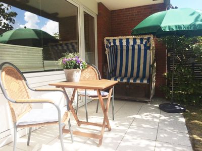 Terrasse der Ferienwohnung Meeresleuchten in Wittdün auf Amrum