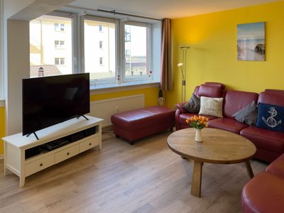 Wohnzimmer der Ferienwohnung "Willkommen bei den Hartmanns" in Wittdün auf Amrum