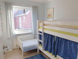 3. Schlafzimmer mit Doppelstockbett in der Ferienwohnung Gorch Fock in Wittdün auf Amrum