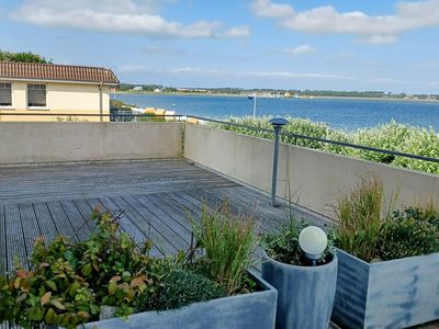 Terrasse mit Meerblick der Ferienwohnung Wattkieker in Wittdün auf Amrum