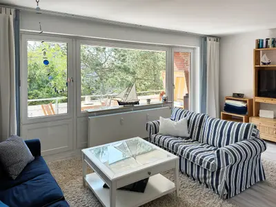 Wohnzimmer der Ferienwohnung Möwenweg 9/28 in Wittdün auf Amrum