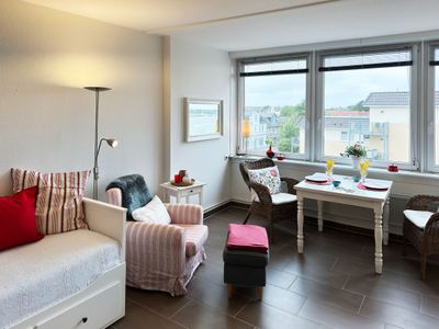 Wohnzimmer der Ferienwohnung Watt'n Blick in Wittdün auf Amrum