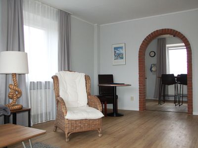 Wohnzimmer der Ferienwohnung Tidenblick in Wittdün auf Amrum