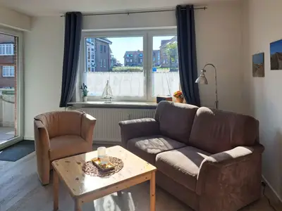 Wohnzimmer der Ferienwohnung Bellevue in Wittdün auf Amrum