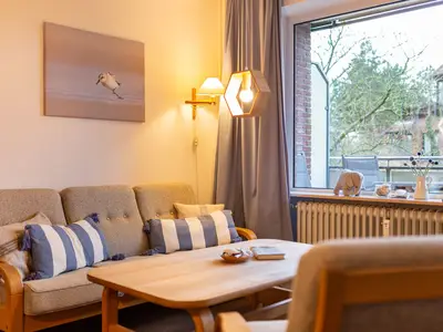 Wohnzimmer in der Ferienwohnung Lürßen in Wittdün auf Amrum