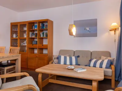 Wohnzimmer in der Ferienwohnung Lürßen in Wittdün auf Amrum