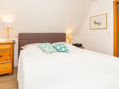 Schlafbereich in der Ferienwohnung Jungnamen Sand 14 in Wittdün auf Amrum