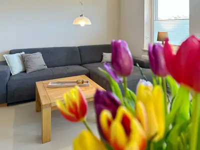 Wohnzimmer in der Ferienwohnung Ose in Wittdün auf Amrum