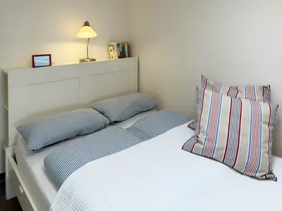 Schlafzimmer der Ferienwohnung Watt'n Blick in Wittdün auf Amrum