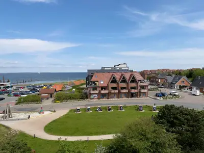 Meerblick vom Balkon der Ferienwohnung Anneliese in Wittdün auf Amrum