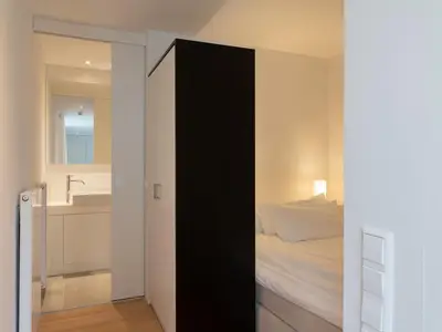 Boxspringbett & Bad im Appartment im Haus Strandlust in Wittdün auf Amrum