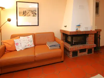 Sitzecke mit Kaminofen