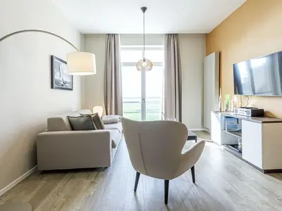 Ferienwohnung Ostseeglück Ostseebad Wustrow ZweiWasser Alte Seefahrtschule Wohnzimmer