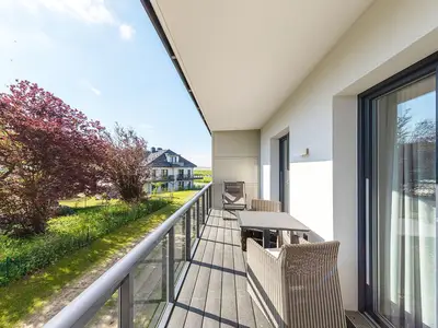 Ferienwohnung Swantovit Ostseebad Wustrow ZweiWasser Alte Seefahrtschule Balkon