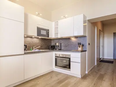Ferienwohnung Wellenreiter Ostseebad Wustrow ZweiWasser Alte Seefahrtschule Küche