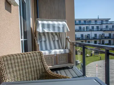 Ferienwohnung Wellenreiter Ostseebad Wustrow ZweiWasser Alte Seefahrtschule Balkon