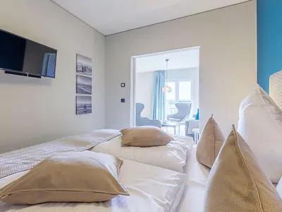 Ferienwohnung Waterkant Ostseebad Wustrow ZweiWasser Alte Seefahrtschule Schlafzimmer