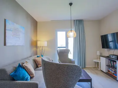 Ferienwohnung Boddenlümmel Ostseebad Wustrow ZweiWasser Alte Seefahrtschule Wohnzimmer