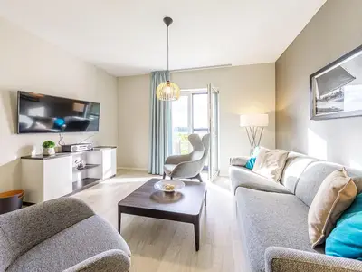 Ferienwohnung Dünenkieker Ostseebad Wustrow ZweiWasser Alte Seefahrtschule Wohnzimmer