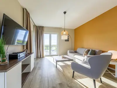 Ferienwohnung Boddenstuv Ostseebad Wustrow ZweiWasser Alte Seefahrtschule Wohnzimmer