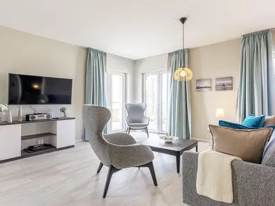 Ferienwohnung Boddenkieker Ostseebad Wustrow ZweiWasser Alte Seefahrtschule Wohnzimmer
