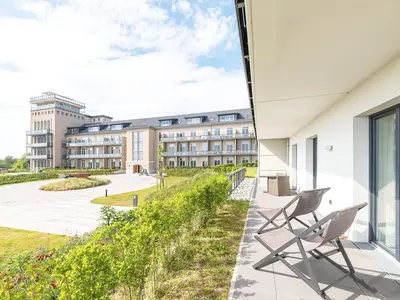 Ferienwohnung Boddenkieker Ostseebad Wustrow ZweiWasser Alte Seefahrtschule Terrasse