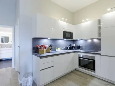 Ferienwohnung Magelan Suite Ostseebad Wustrow ZweiWasser Alte Seefahrtschule Küche