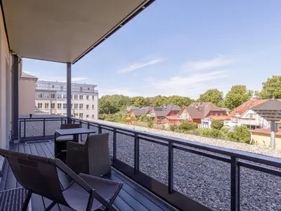 Ferienwohnung Backboard Ostseebad Wustrow ZweiWasser Alte Seefahrtschule Balkon