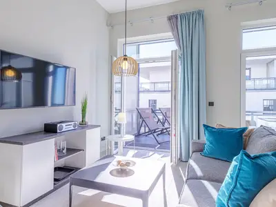Ferienwohnung Admiralssuite Ostseebad Wustrow ZweiWasser Alte Seefahrtschule Wohnzimmer