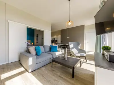 Ferienwohnung Wellenmeer Ostseebad Wustrow ZweiWasser Alte Seefahrtschule Wohnzimmer