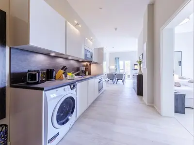 Ferienwohnung Vitus Bering Suite Ostseebad Wustrow ZweiWasser Alte Seefahrtschule Küche