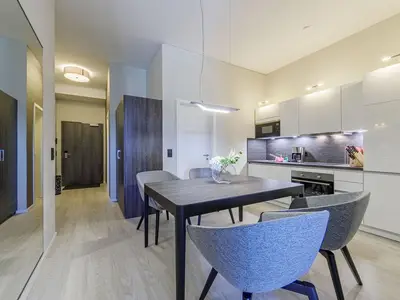 Ferienwohnung Columbus Suite Ostseebad Wustrow ZweiWasser Alte Seefahrtschule Essbereich