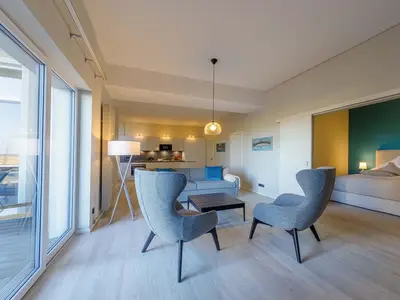 Ferienwohnung Welleneck Ostseebad Wustrow ZweiWasser Alte Seefahrtschule Wohnzimmer