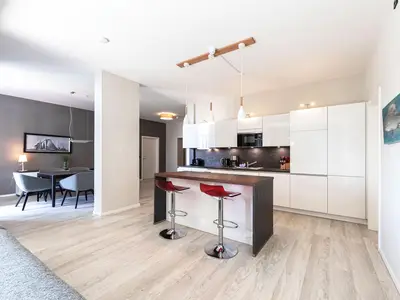 Ferienwohnung Welleneck Ostseebad Wustrow ZweiWasser Alte Seefahrtschule Küche