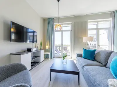 Ferienwohnung Meerglück Ostseebad Wustrow ZweiWasser Alte Seefahrtschule Wohnbereich