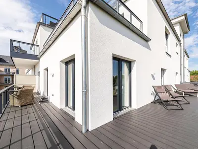 Ferienwohnung Störtebeker Suite Ostseebad Wustrow ZweiWasser Alte Seefahrtschule Großzügiger Balkon