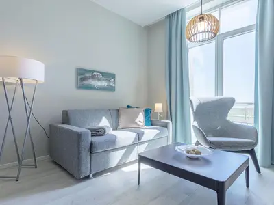Ferienwohnung Wustrower Welle Ostseebad Wustrow ZweiWasser Alte Seefahrtschule Wohnzimmer