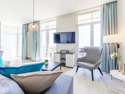 Ferienwohnung Große Welle Ostseebad Wustrow ZweiWasser Alte Seefahrtschule Wohnzimmer