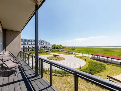 Ferienwohnung Große Welle Ostseebad Wustrow ZweiWasser Alte Seefahrtschule Balkon
