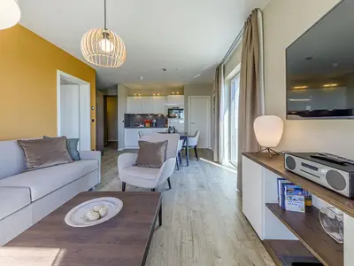 Ferienwohnung Boddenidylle Ostseebad Wustrow ZweiWasser Alte Seefahrtschule Gemütliches Wohnzimmer