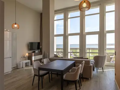 Ferienwohnung Mehr Meerblick Essbereich mit Boddenblick