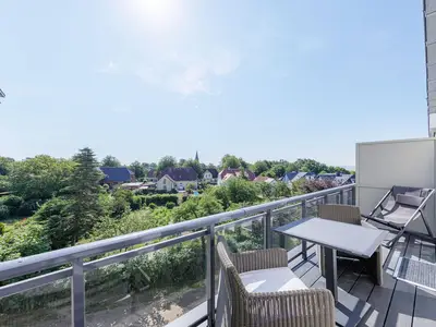 Ferienwohnung Boddenflair Ostseebad Wustrow ZweiWasser Alte Seefahrtschule Balkon mit Weitblick