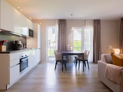 Ferienwohnung Seesinn Wustrow offener Wohnbereich mit Terrassen Zugang