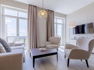Ferienwohnung Ostseefeeling Ostseebad Wustrow ZweiWasser Alte Seefahrtschule Wohnzimmer