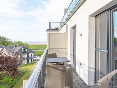Ferienwohnung Boddenperle Ostseebad Wustrow ZweiWasser Alte Seefahrtschule Sonnenbalkon
