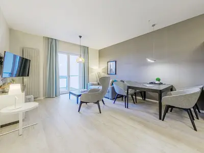 Ferienwohnung Boddenzeit Ostseebad Wustrow ZweiWasser Alte Seefahrtschule Wohnzimmer